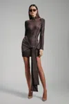 Bardot Seraphina Tie Front Dress In Bronze