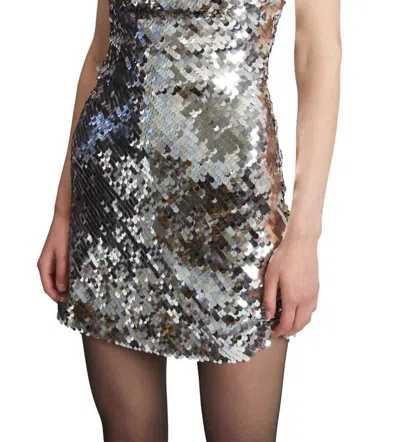 Bardot Shai Sequin Mini Dress In Silver Multi In Grey