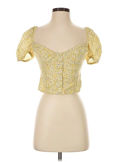 Pre-owned Bardot Short Sleeve Blouse In Yellow