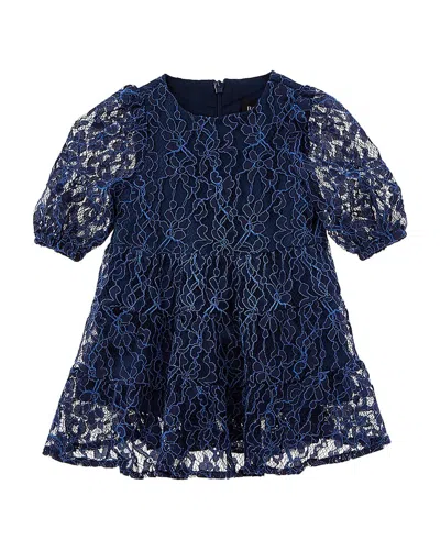 Bardot Sienna Tiered Lace Dress In Blue