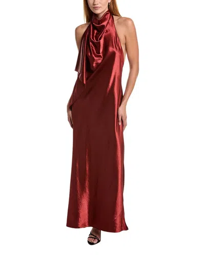Bardot Sierra Drape Front Maxi Dress In Burgundy