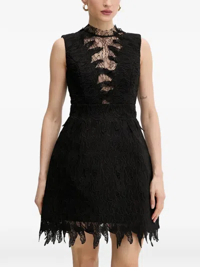 Bardot Silas Guipure-lace Sleeveless Mini Dress In Black
