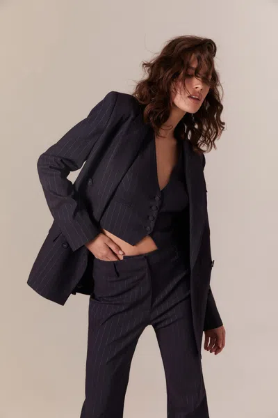Bardot Sloane Pin Stripe Blazer In Black