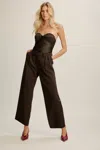 Bardot Sloane Satin Detail Pant In Blue