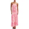 Bardot Solana Blurred Floral Drop Waist Mesh Maxi Dress