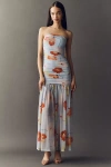 Bardot Solana Floral Strapless Mesh Maxi Dress In Multi