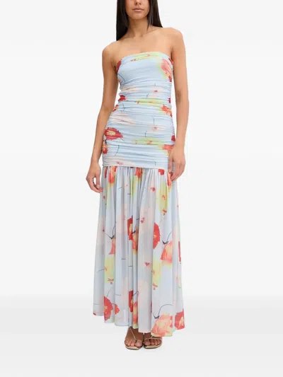 Bardot Solana Floral-print Ruched Maxi Dress In Multi