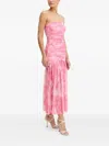 Bardot Solana Blurred Floral Drop Waist Mesh Maxi Dress In Pink