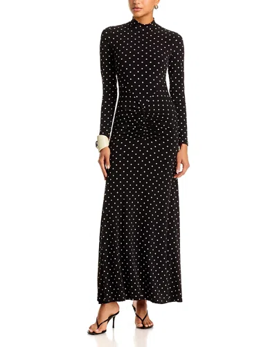 Bardot Solera Printed Long Sleeve Maxi Dress In Black