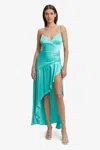 Bardot Sorella Ruffle Midi Dress In Aqua