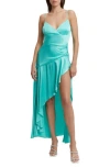 Bardot Sorella Ruffle Midi Dress In Aqua