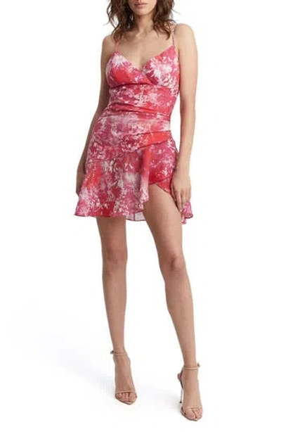 Bardot Sorella Tiered Minidress In Pink Floral
