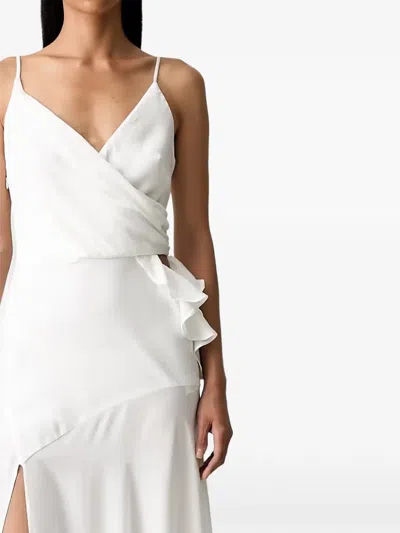 Bardot Sorrel Ruffled Wrap-style Maxi Dress In White