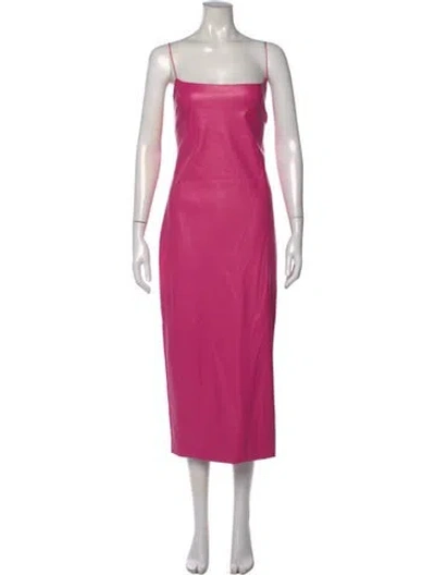 Pre-owned Bardot Square Neckline Midi Length Dress W/ Tags In Pink