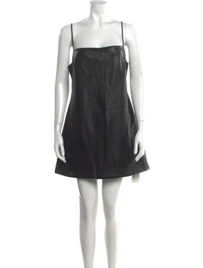 Pre-owned Bardot Square Neckline Mini Dress In Black