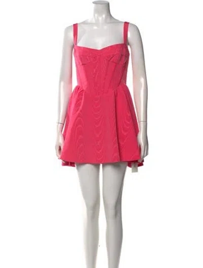 Pre-owned Bardot Square Neckline Mini Dress In Pink
