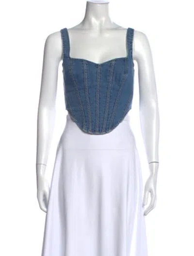 Pre-owned Bardot Square Neckline Sleeveless Crop Top In Multi