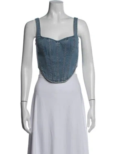 Pre-owned Bardot Square Neckline Sleeveless Crop Top W/ Tags In Multi
