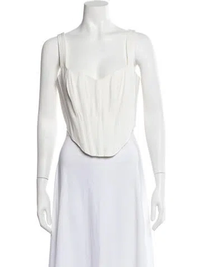 Pre-owned Bardot Square Neckline Sleeveless Top In White