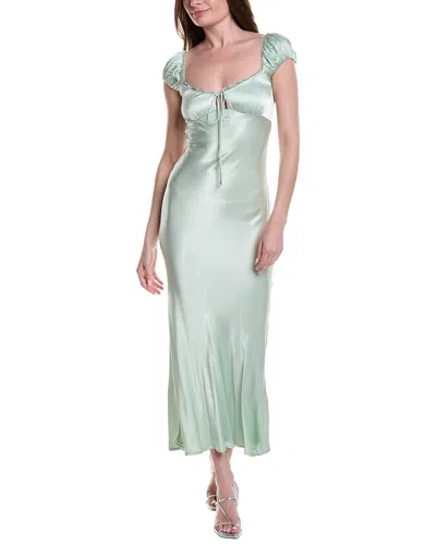 Bardot Stasia Satin Maxi Slip Dress In Green