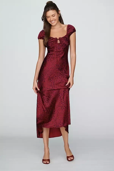 Bardot Stasia Satin Maxi Dress In Burgundy