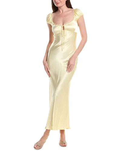 Bardot Stasia Satin Maxi Dress In Yellow