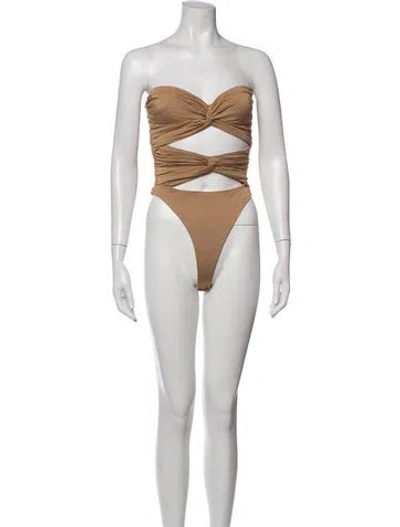 Pre-owned Bardot Strapless Crop Top In Multicolor