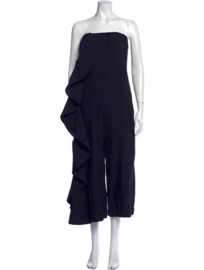 Pre-owned Bardot Strapless Jumpsuit In Blue