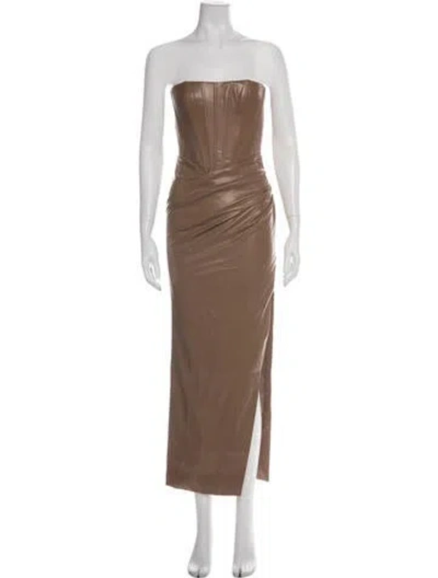 Pre-owned Bardot Strapless Long Dress W/ Tags In Brown