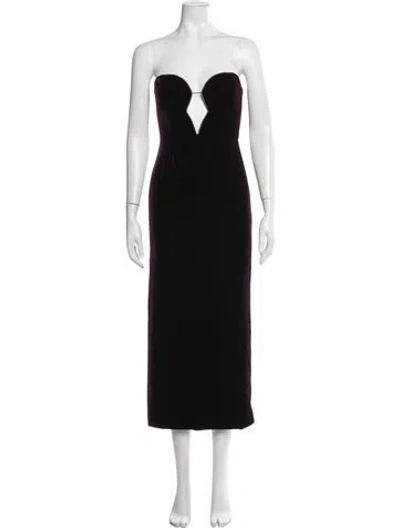 Pre-owned Bardot Strapless Midi Length Dress In Black