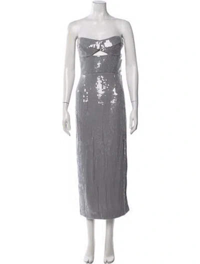 Pre-owned Bardot Strapless Midi Length Dress W/ Tags In Gray