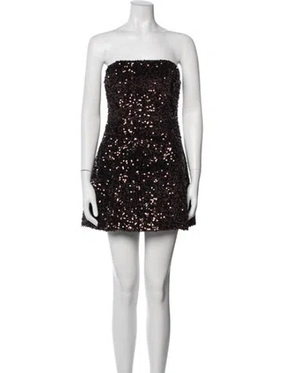 Pre-owned Bardot Strapless Mini Dress In Brown