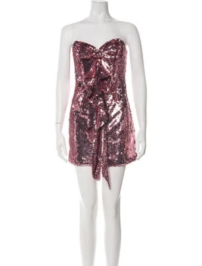 Pre-owned Bardot Strapless Mini Dress In Pink