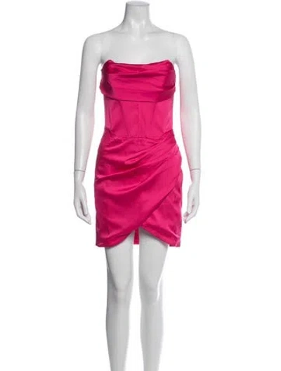 Pre-owned Bardot Strapless Mini Dress In Pink