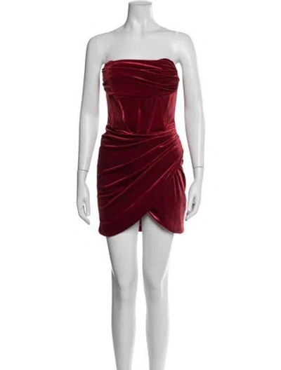 Pre-owned Bardot Strapless Mini Dress In Red