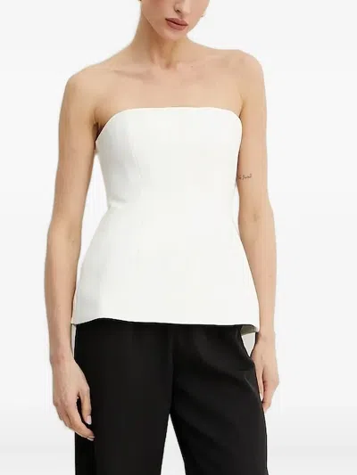 Bardot Helenia Longline Strapless Crepe Top In Orchidwht