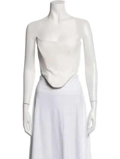 Pre-owned Bardot Strapless Top In White
