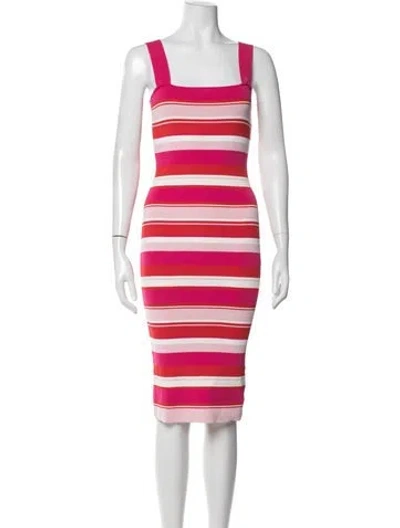 Pre-owned Bardot Striped Knee-length Dress In Pink