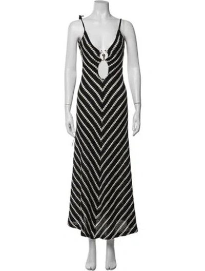 Pre-owned Bardot Striped Long Dress W/ Tags In Black