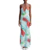 Bardot Suri Plunge Maxi Slipdress In Blue Tie Dye