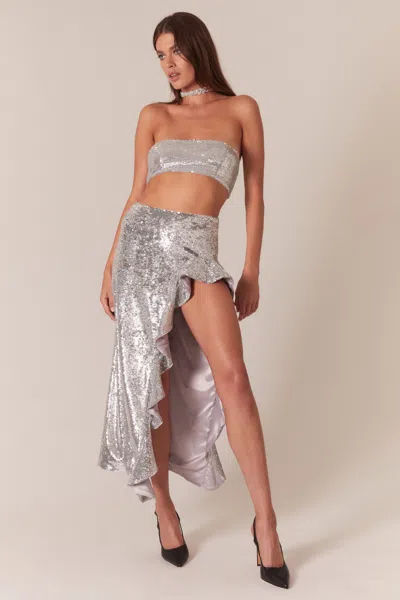 Bardot Suzu Sequin Maxi Skirt In Gray
