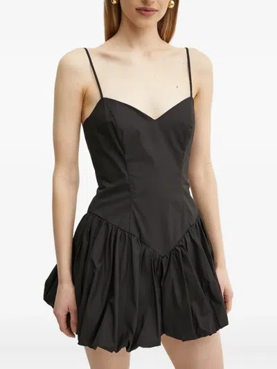 Bardot Sweetheart-neckline Bubble Mini Dress In Black