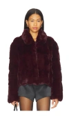 Bardot Sylvie Zip Faux Fur Jacket In Brown
