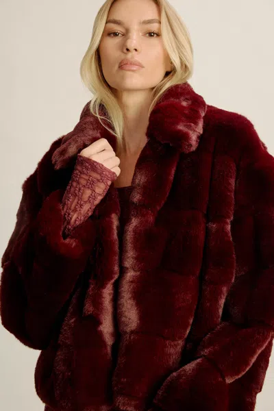 Bardot Sylvie Zip Faux Fur Jacket In Brown