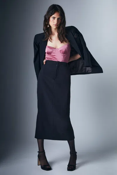 Bardot Tailored Midi Skirt In Black