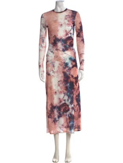 Pre-owned Bardot Tie-dye Print Midi Length Dress In Pink