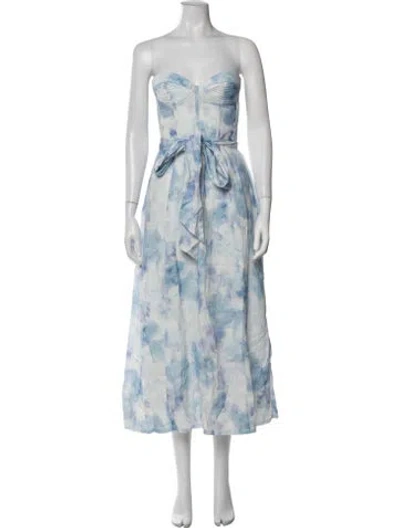 Pre-owned Bardot Tie-dye Print Midi Length Dress W/ Tags In Blue