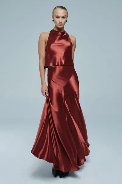Bardot Toni Full Maxi Skirt In Brown