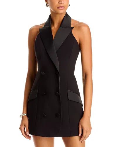 Bardot Tonya Collared Halter Mini Dress In Black