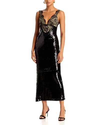 Bardot Torie Lace Sequin Maxi Dress In Black